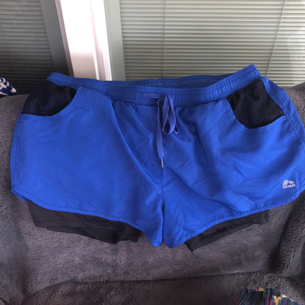Blue lined RBX athletic shorts, Large